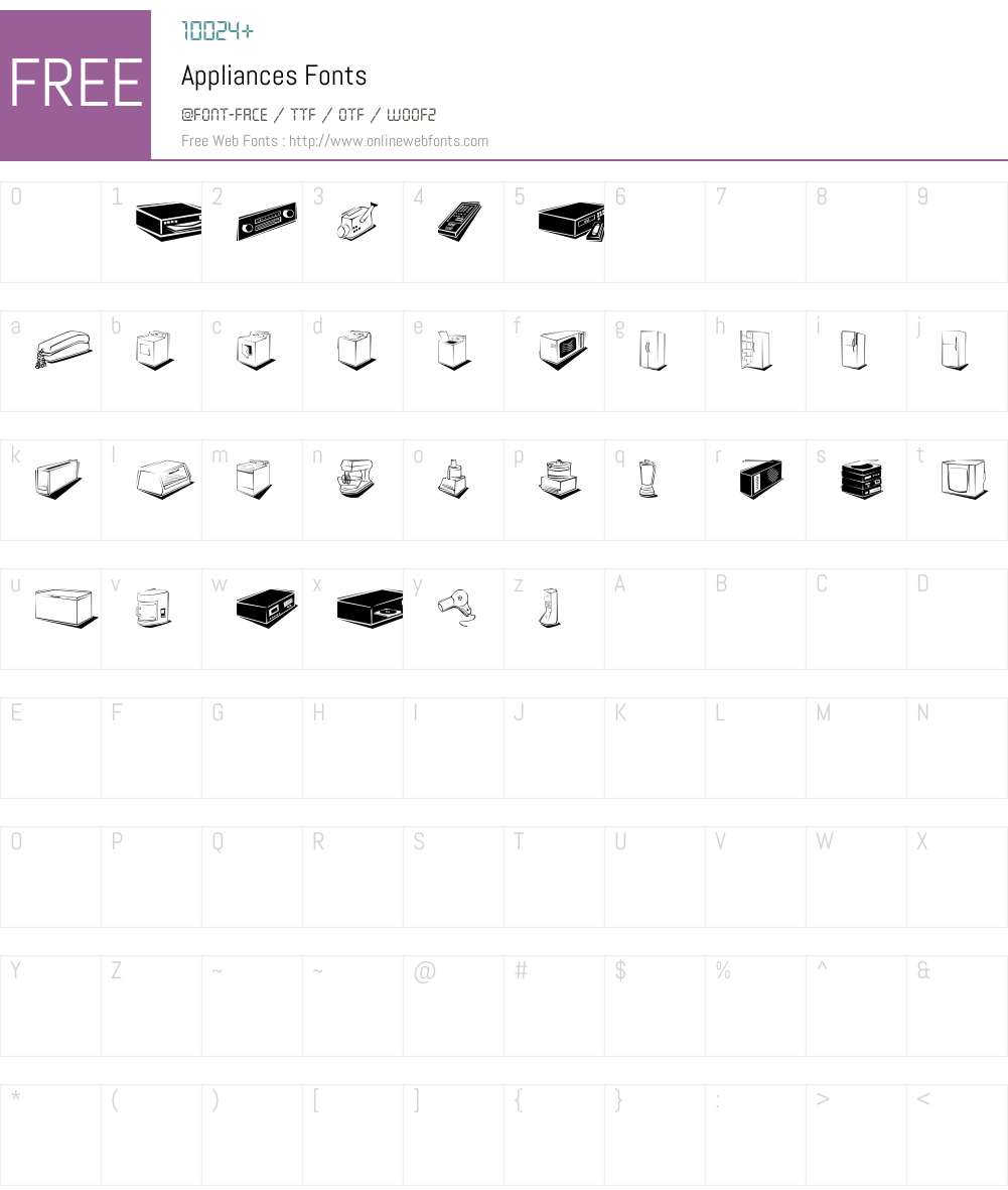 Appliances Font Screenshots