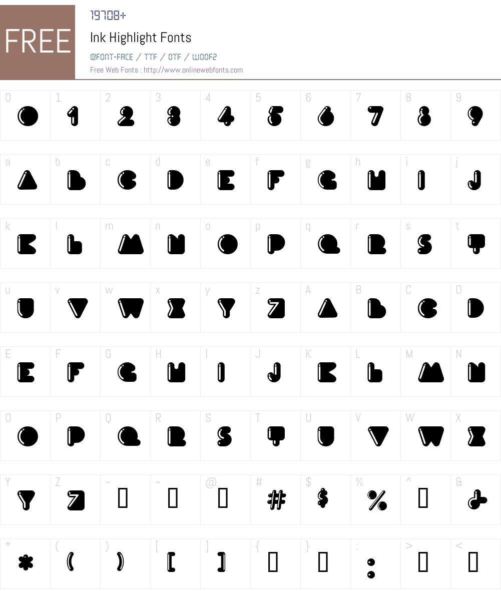 Ink Font Screenshots