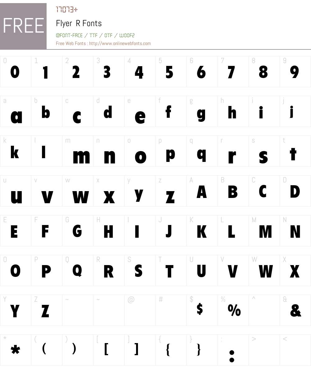 Flyer BQ Font Screenshots