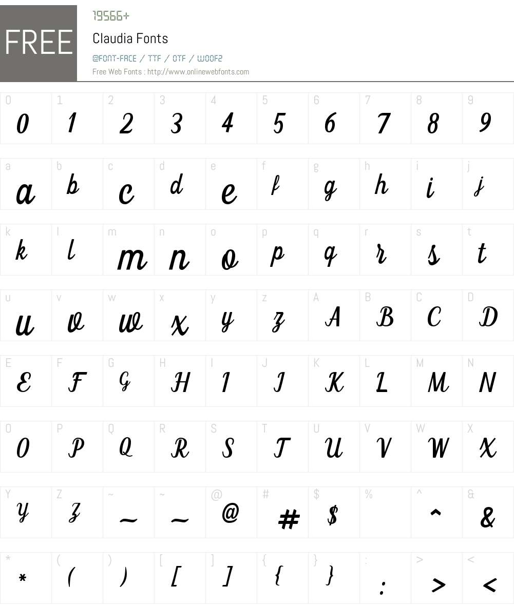 Claudia Font Screenshots