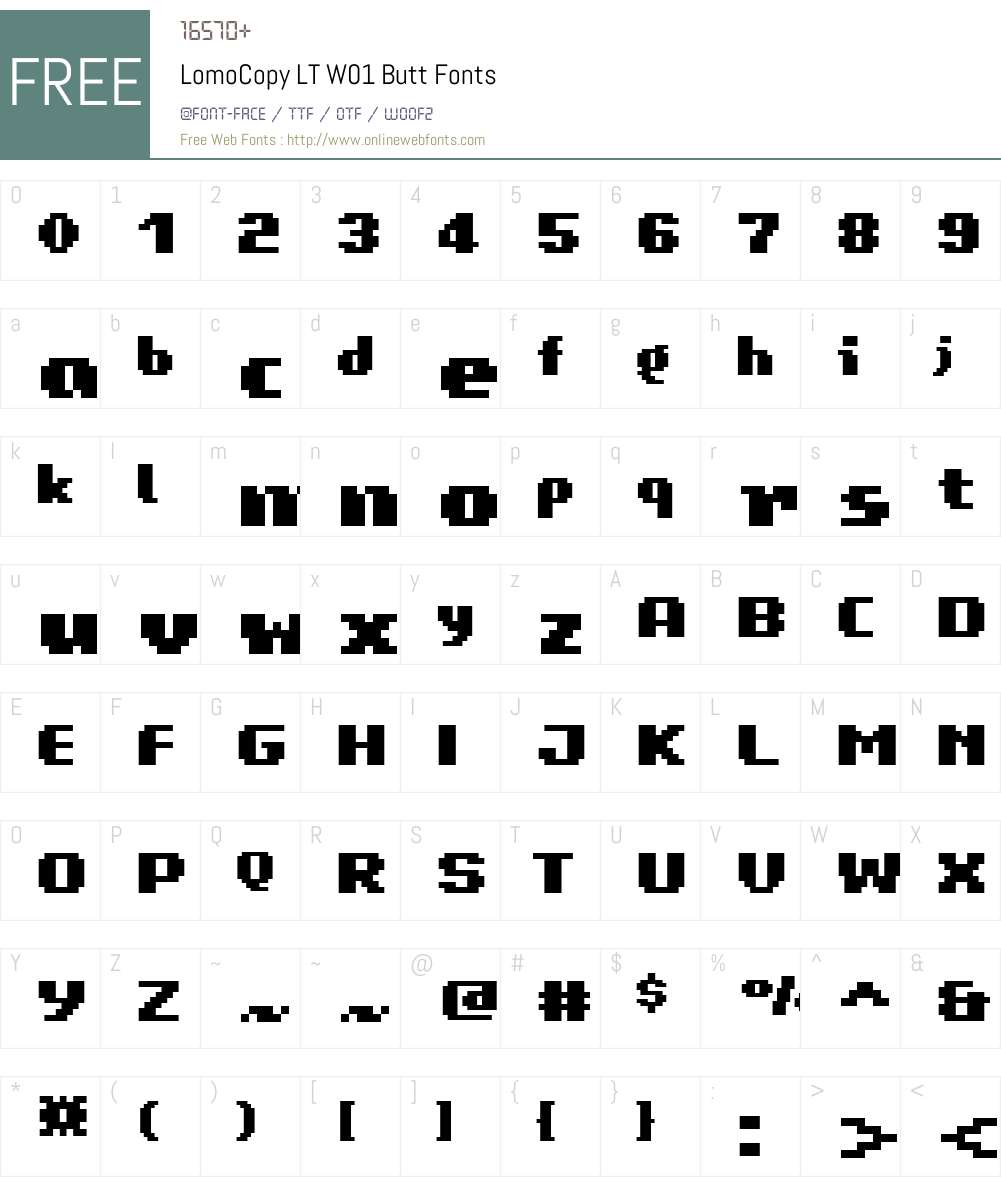 LomoCopyLTW01-Butt Font Screenshots