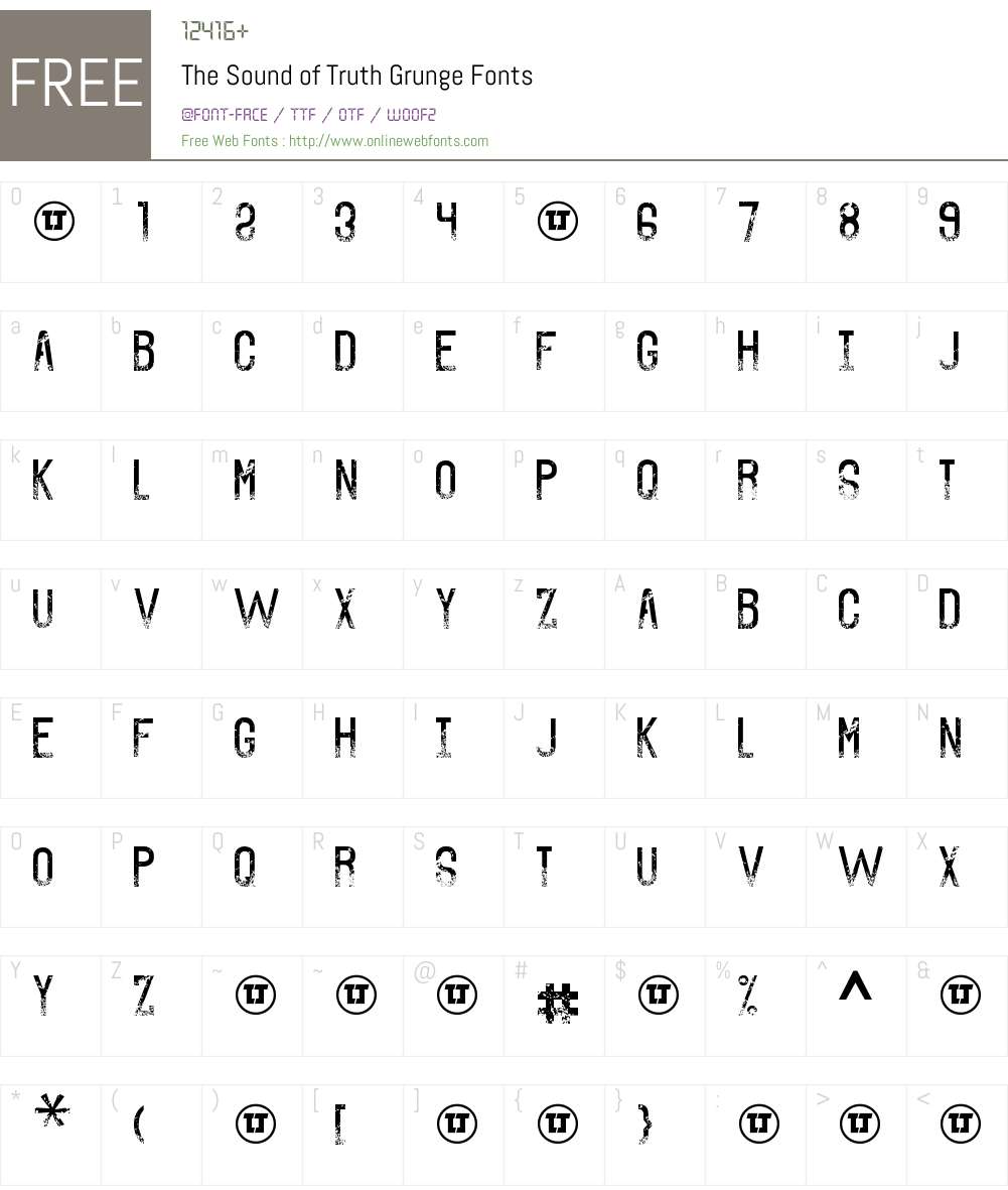 The Sound of Truth Font Screenshots