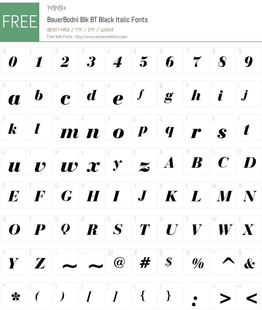 BauerBodni Blk BT Font Screenshots