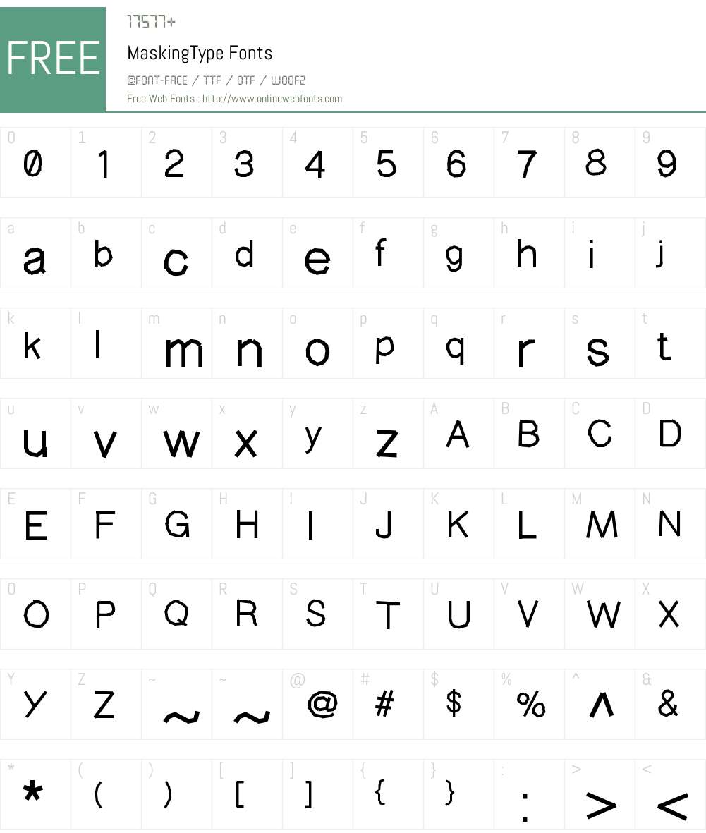 MaskingType Font Screenshots