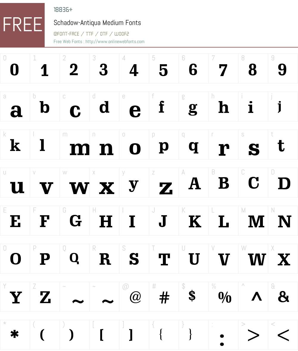 Schadow-Antiqua BQ Font Screenshots