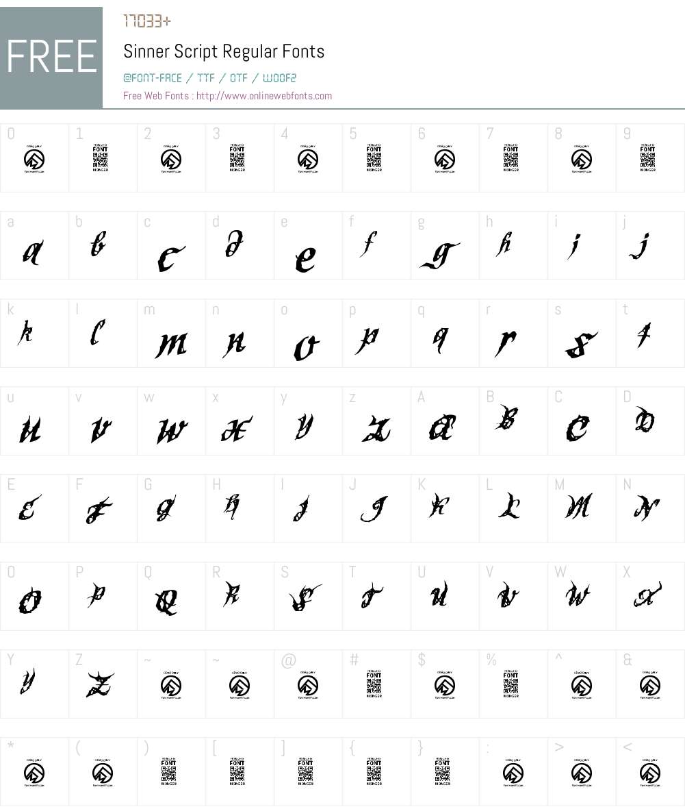 Sinner Script Font Screenshots