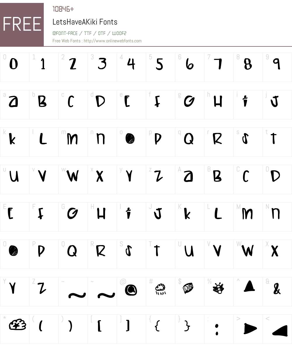 LetsHaveAKiki Font Screenshots