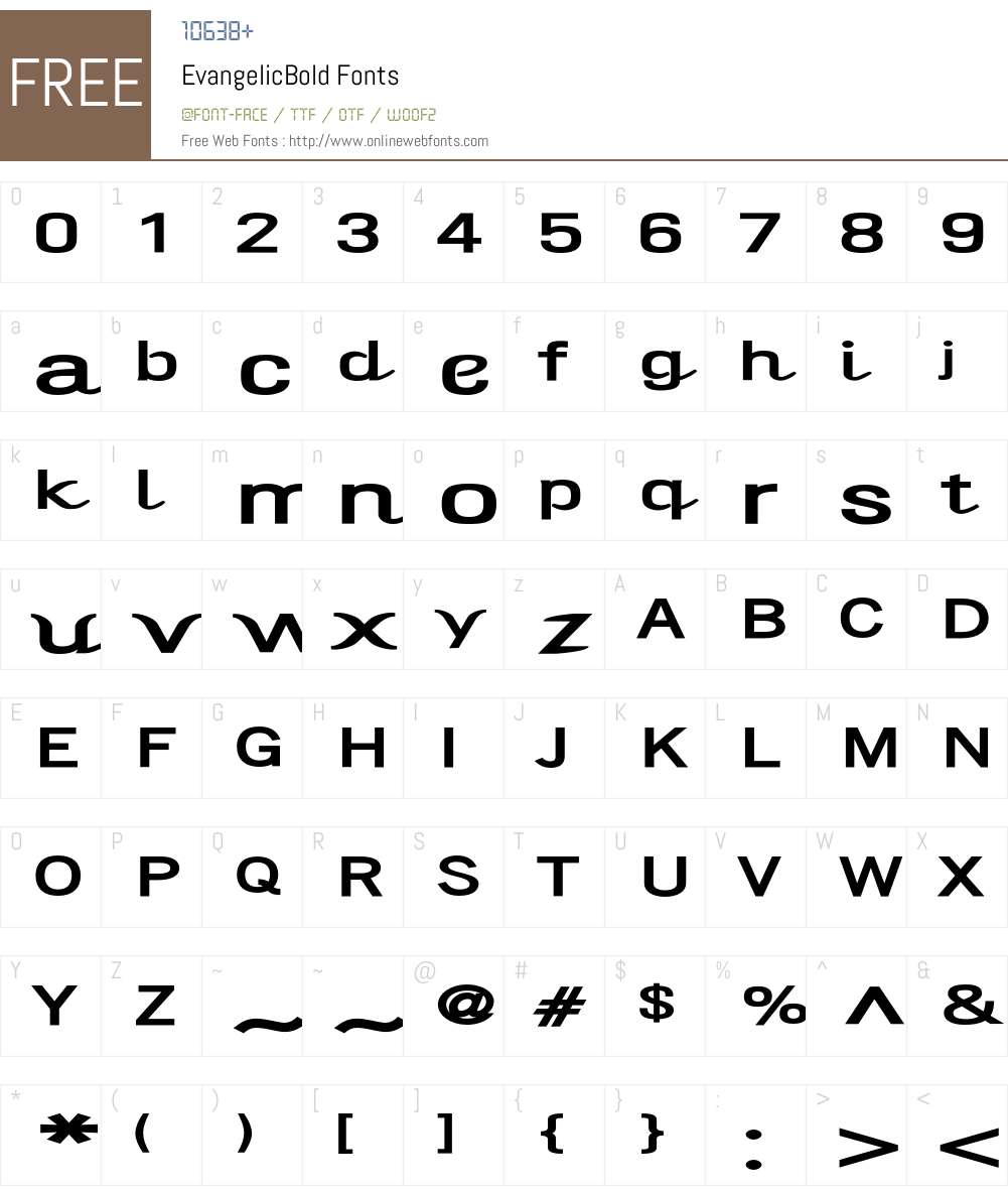 Evangelic Font Screenshots
