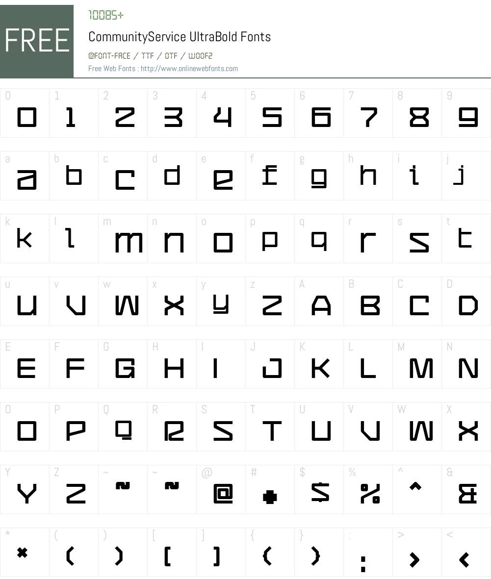 CommunityService Font Screenshots