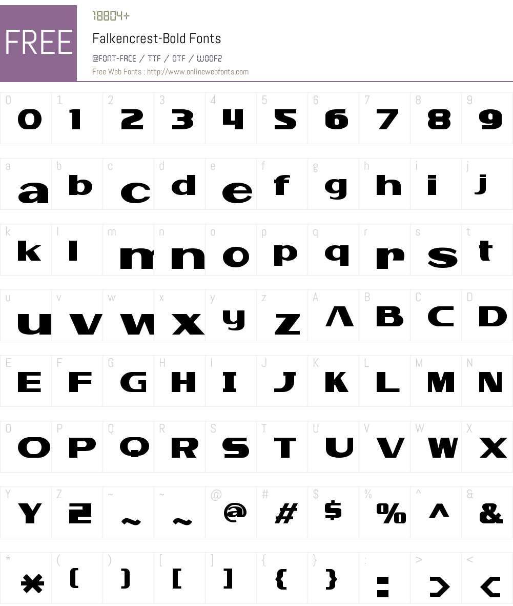 Falkencrest Font Screenshots