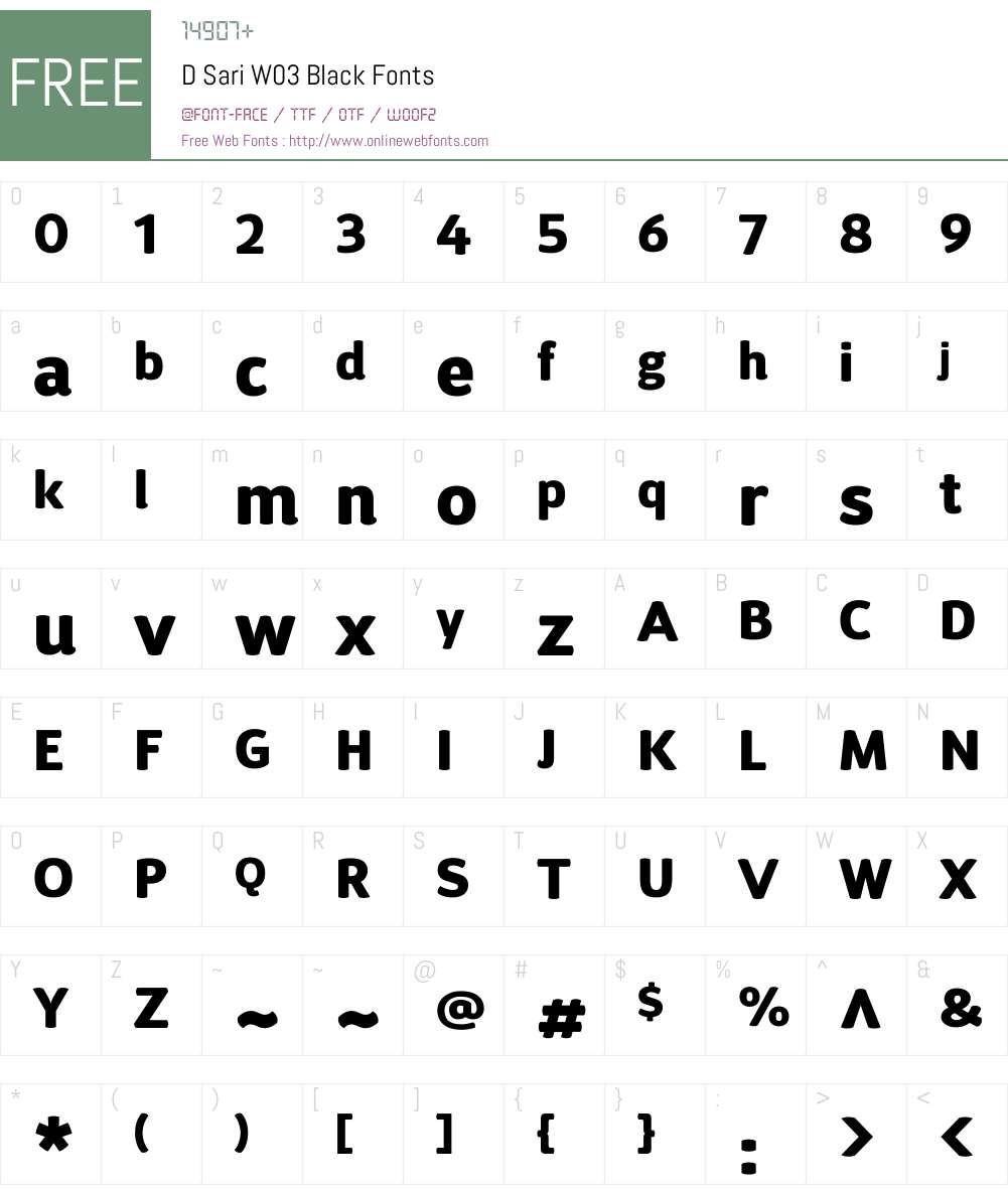 D Sari Font Screenshots
