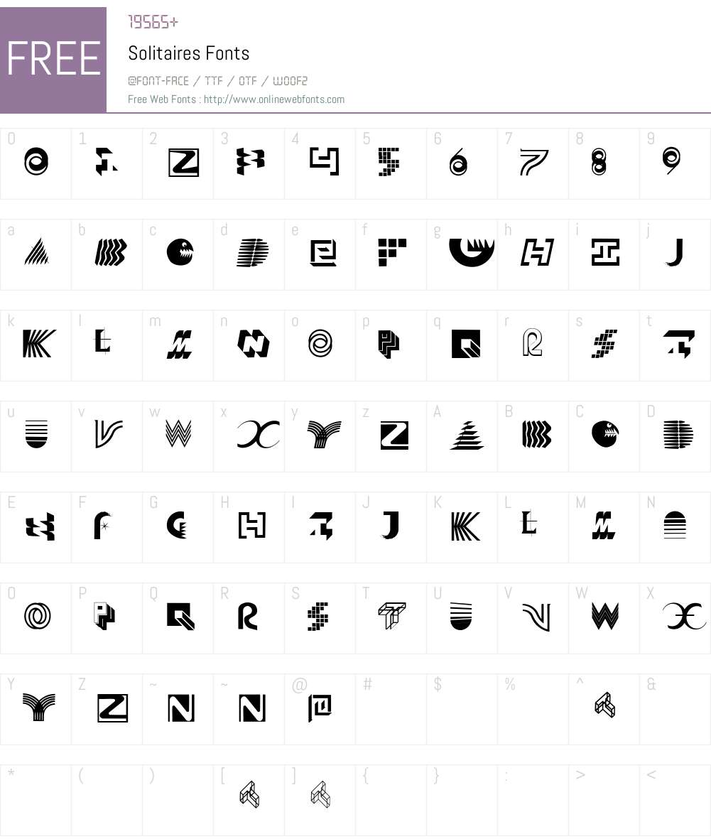 Solitaires Font Screenshots