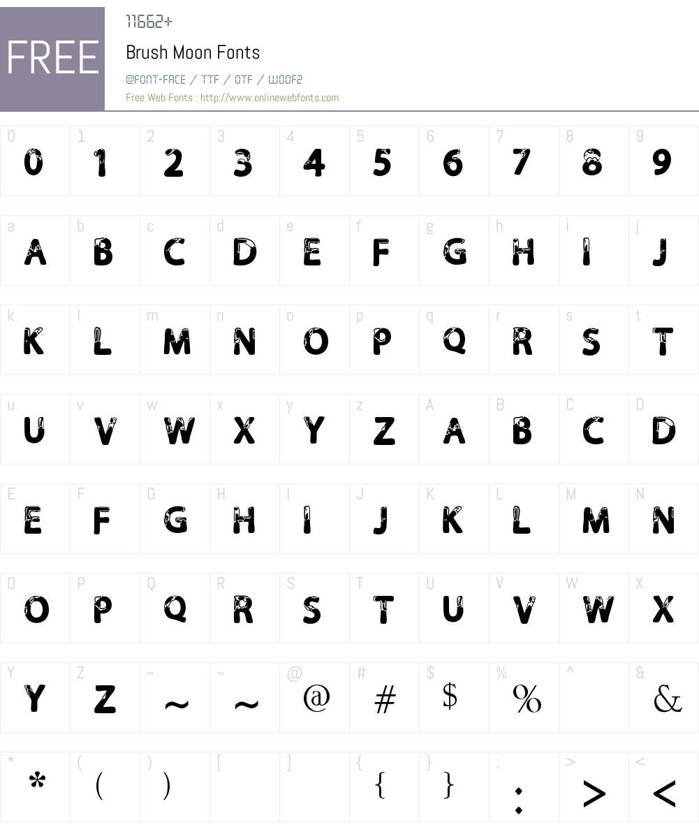 Brush Moon Font Screenshots