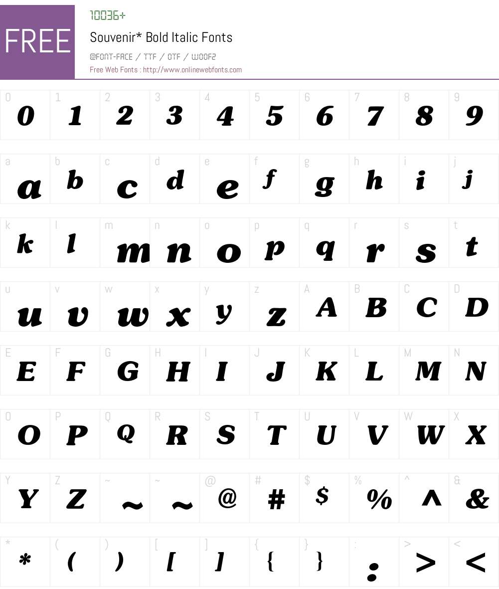 Souvenir BQ Font Screenshots