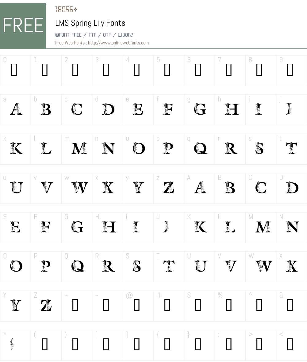 LMS Spring Lily Font Screenshots