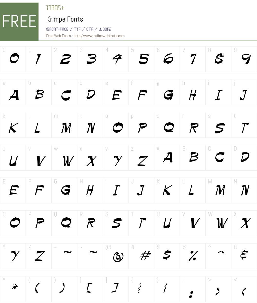 Krimpe Font Screenshots