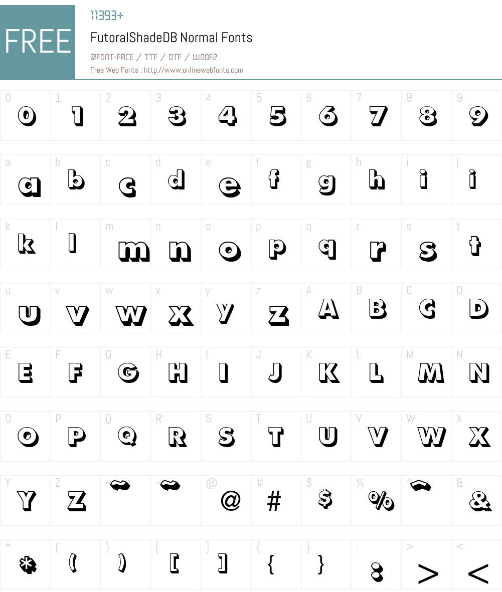 FutoralShadeDB Font Screenshots