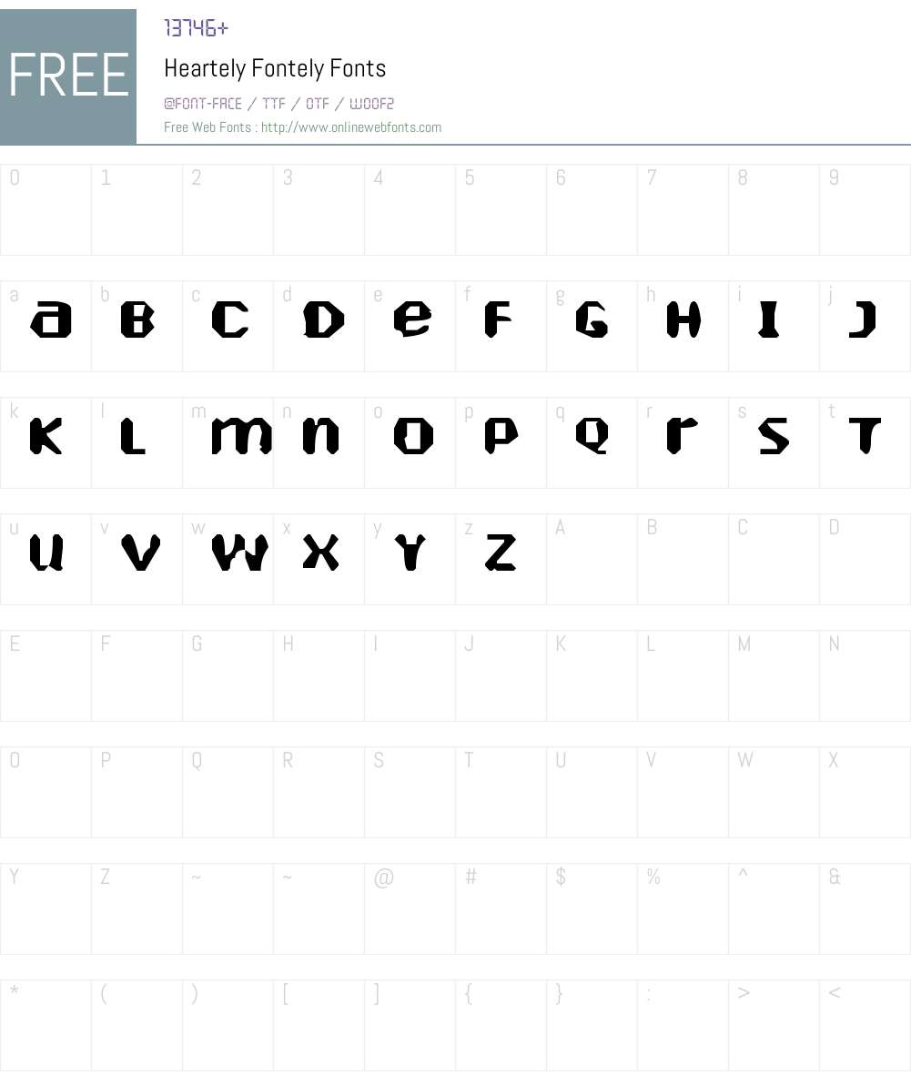 Heartely Fontely Font Screenshots