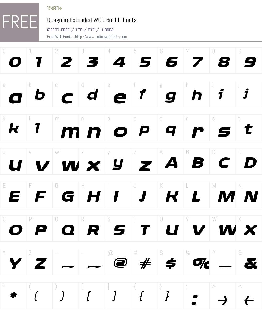 QuagmireExtendedW00-BoldIt Font Screenshots