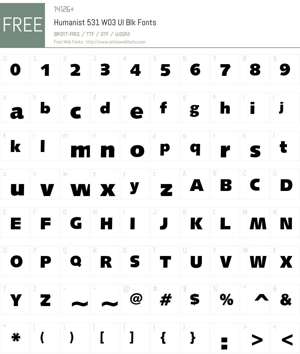 Humanist 531 Font Screenshots