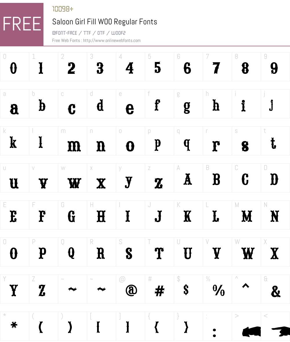 SaloonGirlFillW00-Regular Font Screenshots