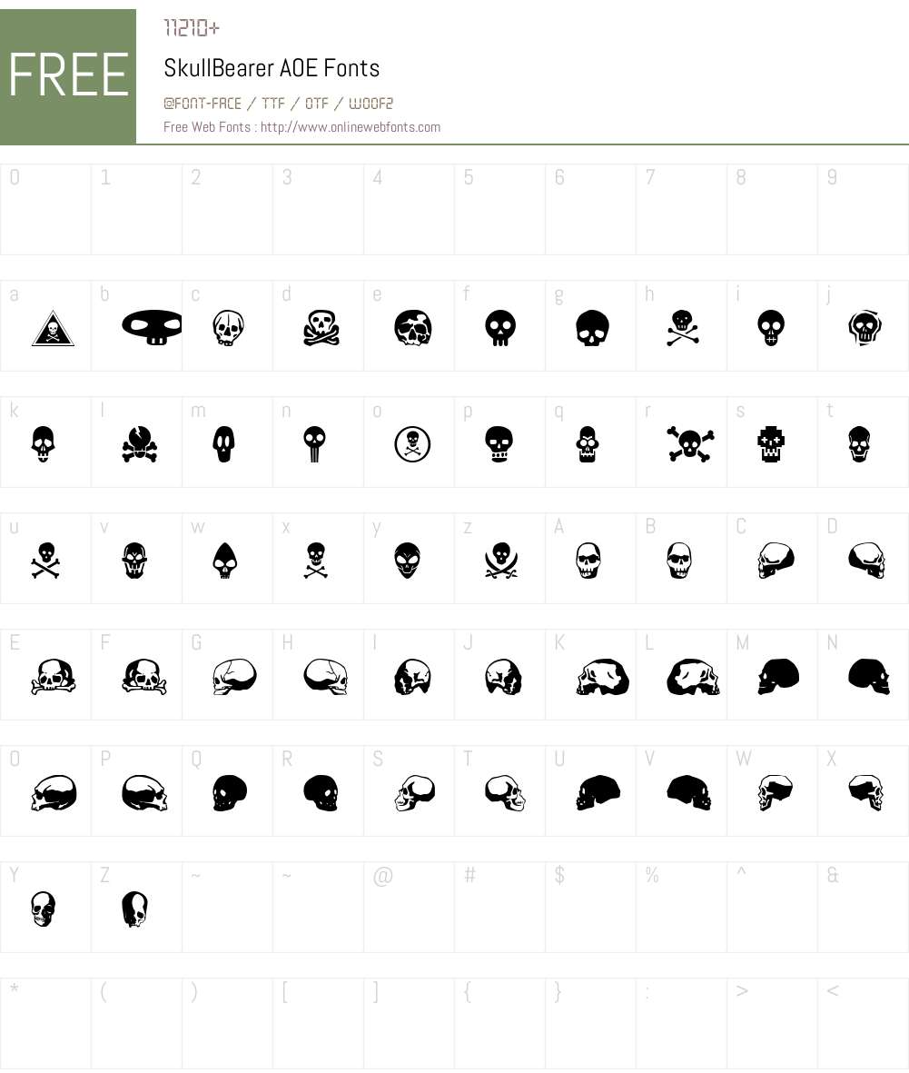 SkullBearer AOE Font Screenshots