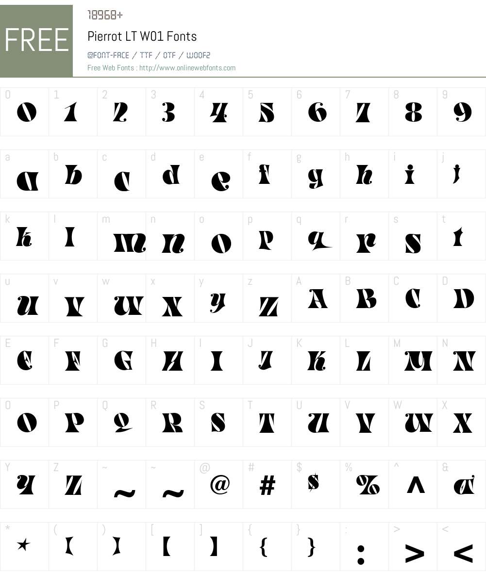 PierrotLTW01 Font Screenshots