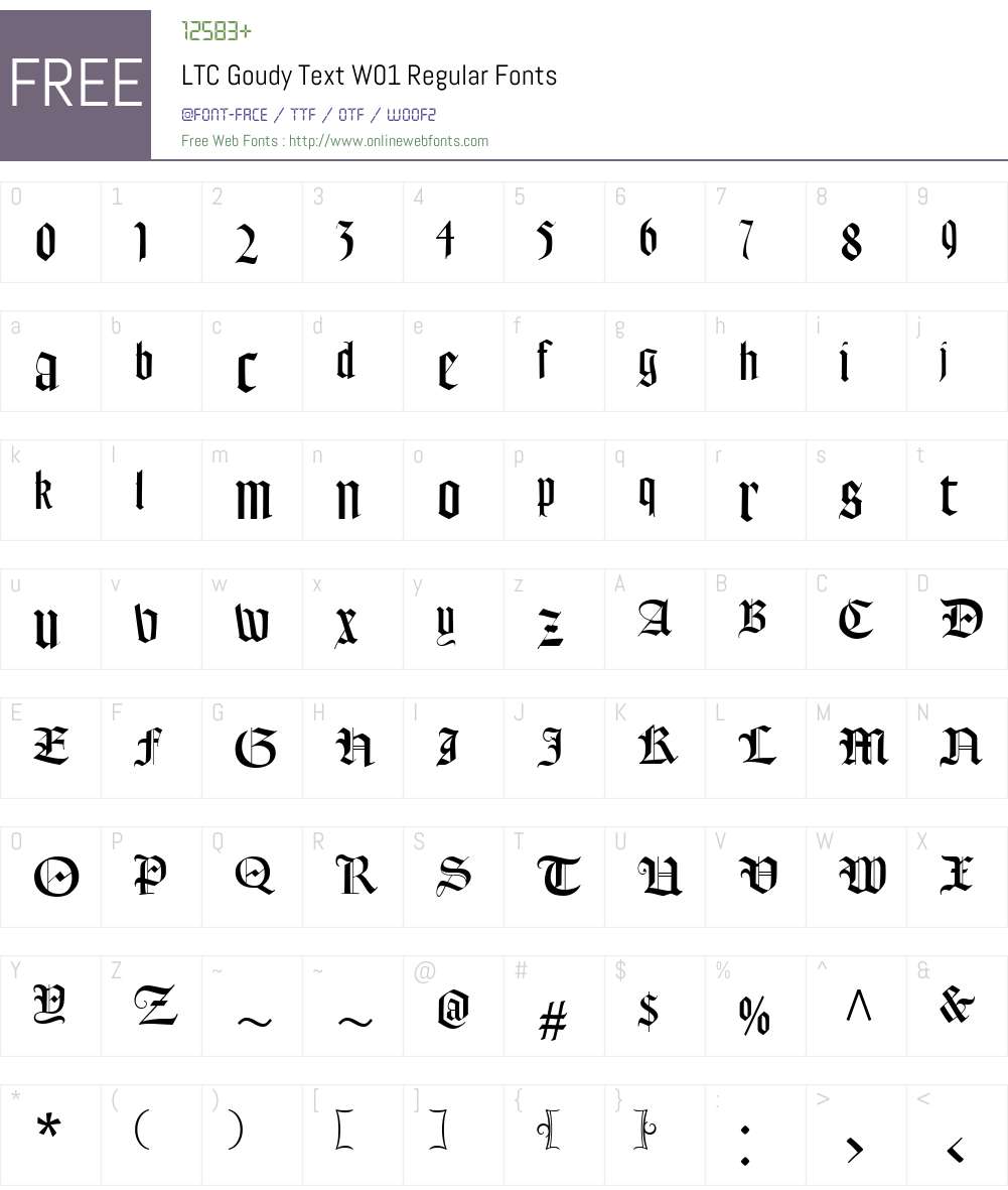 LTCGoudyTextW01-Regular Font Screenshots