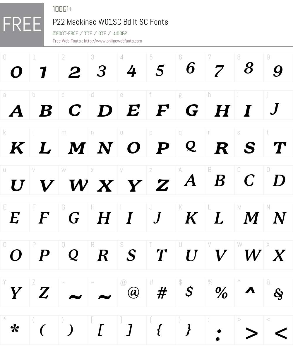 P22MackinacW01SC-BdItSC Font Screenshots