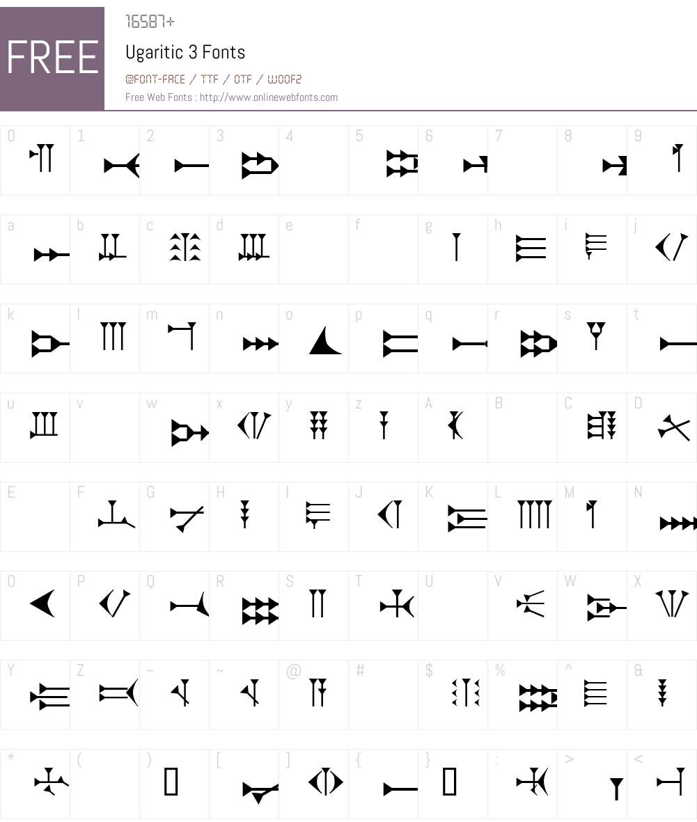 Ugaritic 3 Font Screenshots
