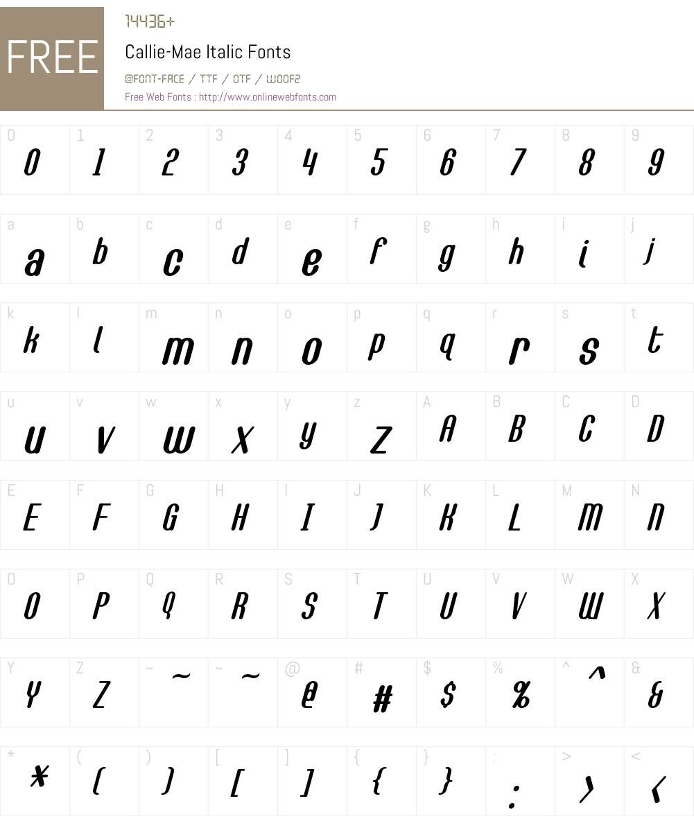 Callie-Mae Font Screenshots
