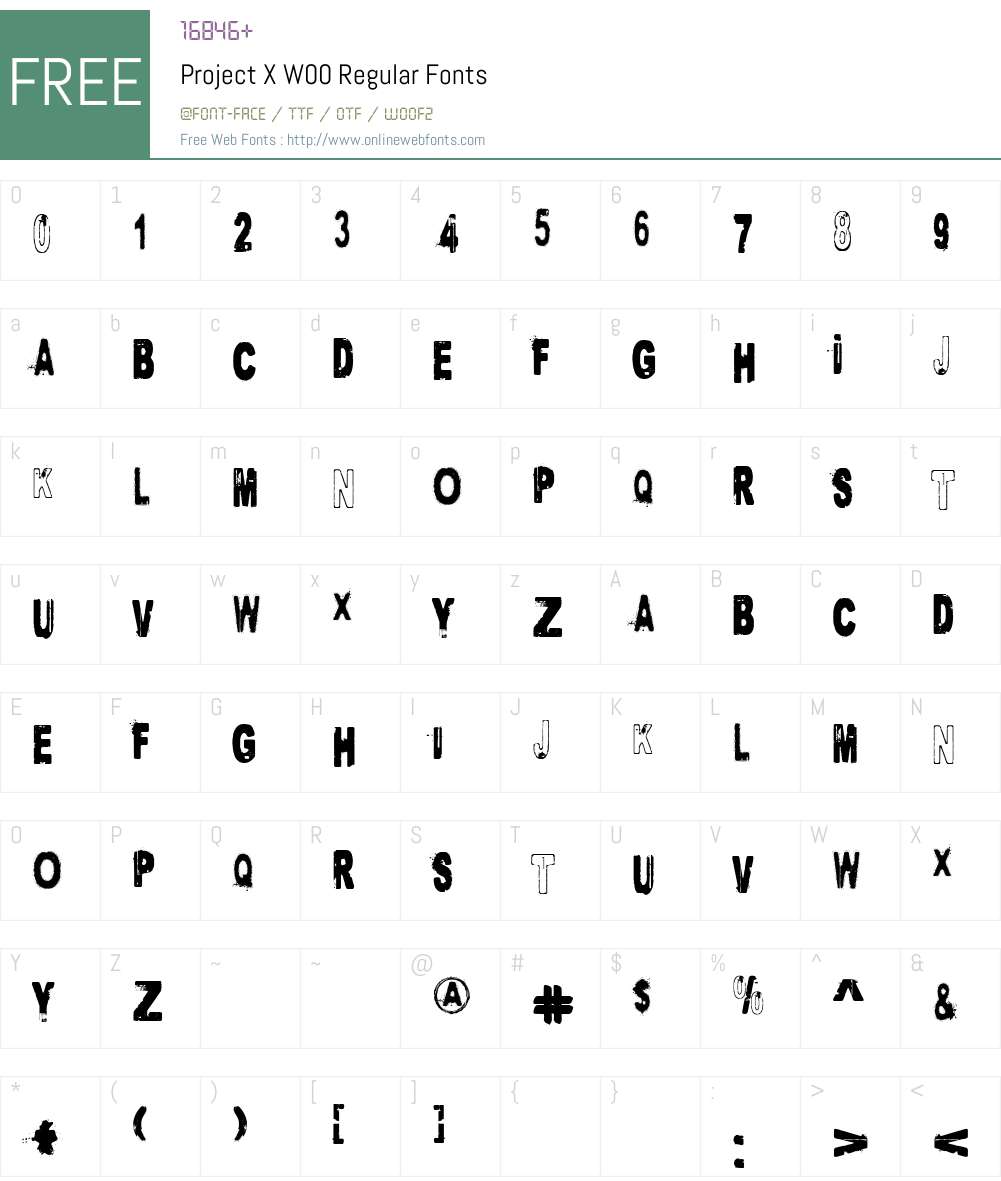 ProjectXW00-Regular Font Screenshots