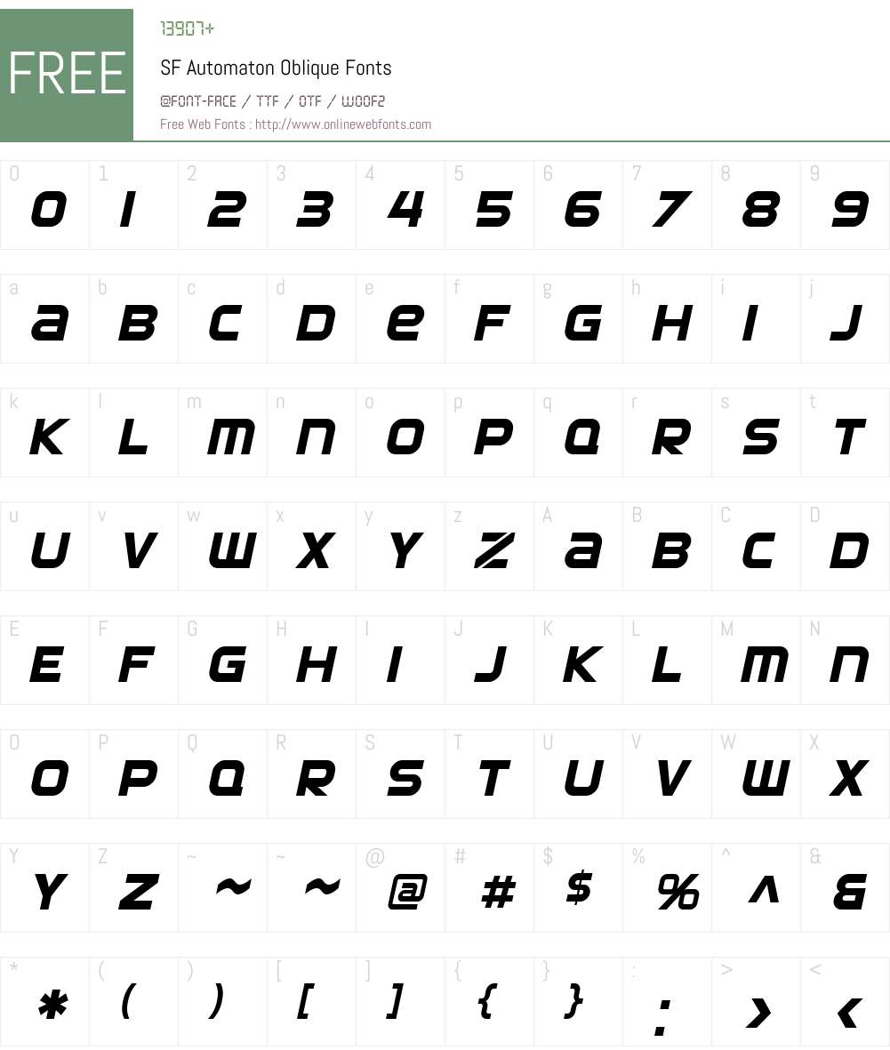SF Automaton Font Screenshots
