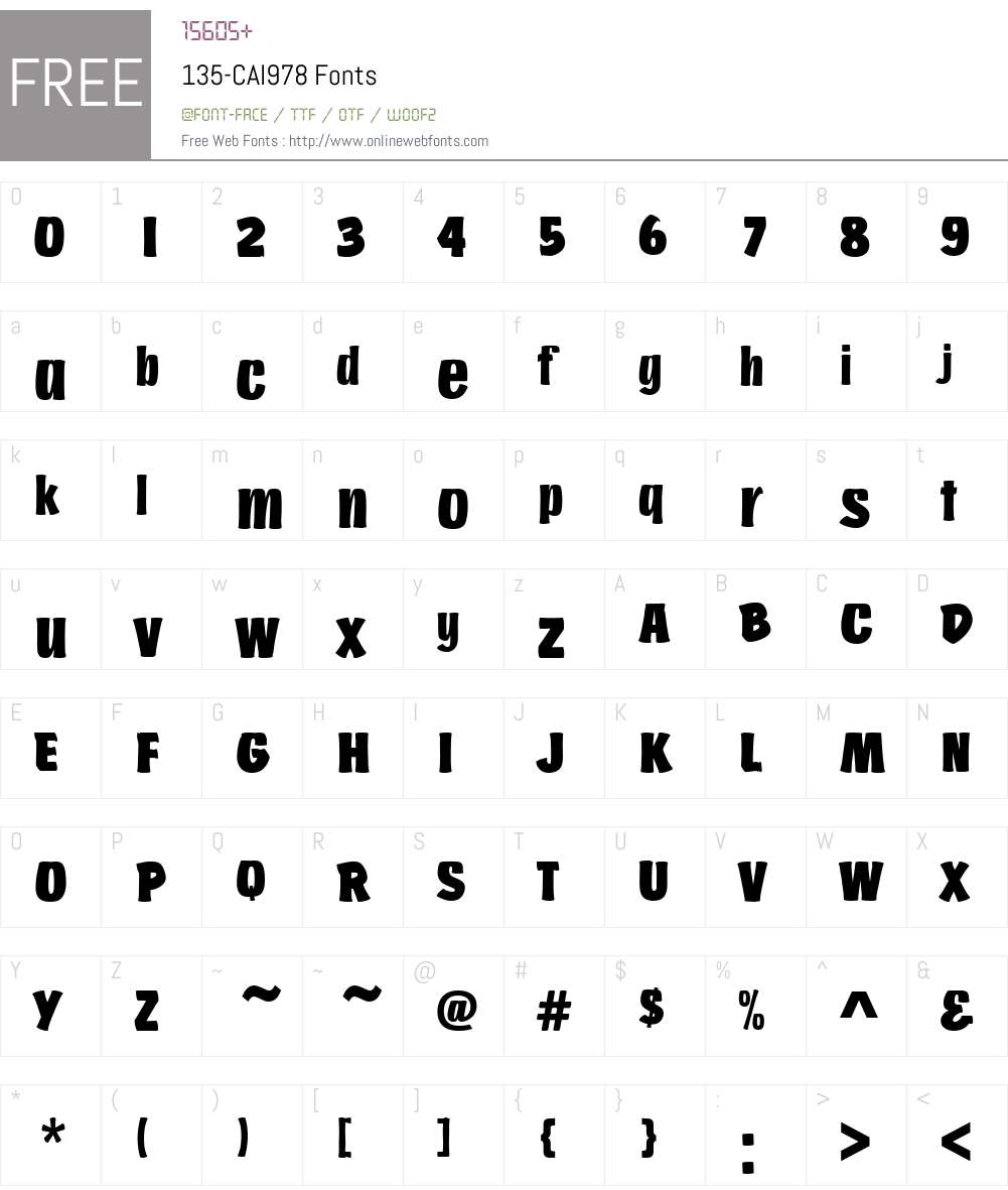 135-CAI978 Font Screenshots