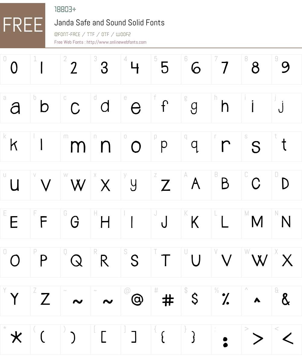 Janda Safe and Sound Solid Font Screenshots