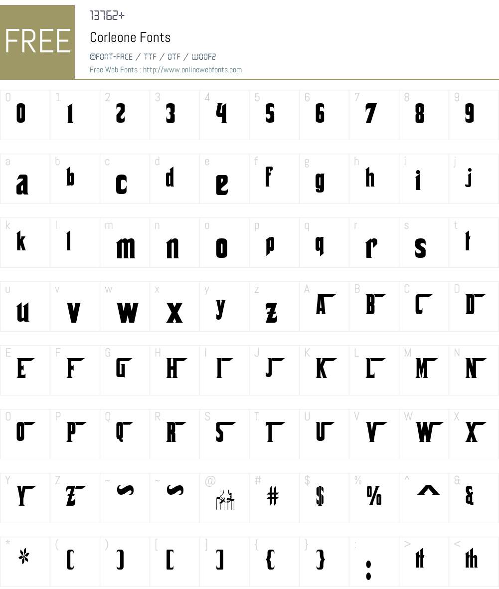 Corleone Font Screenshots