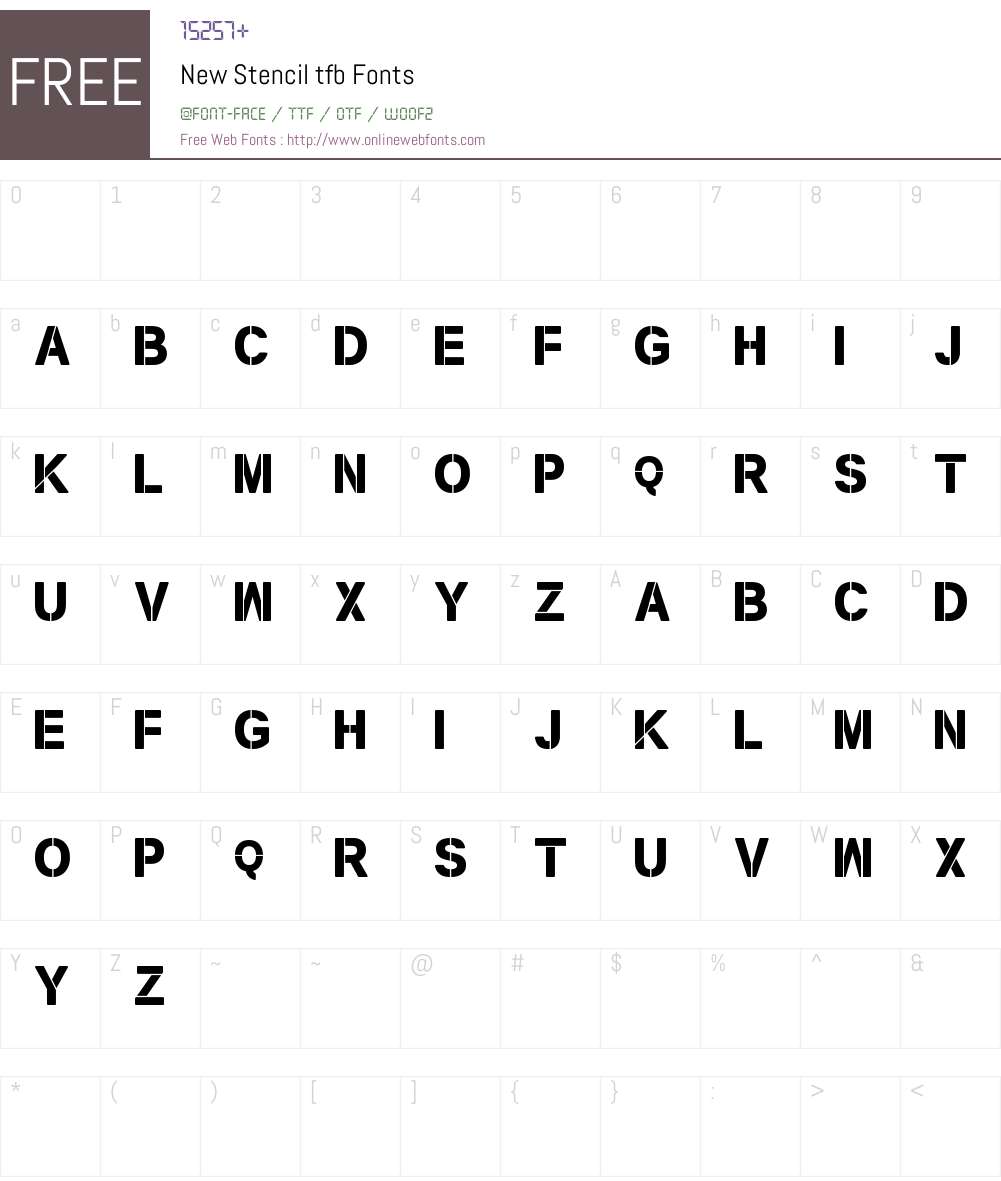 New Stencil tfb Font Screenshots