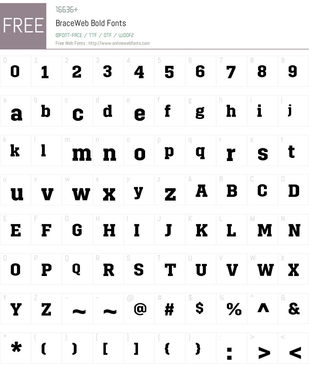 BraceWeb-Bold Font Screenshots