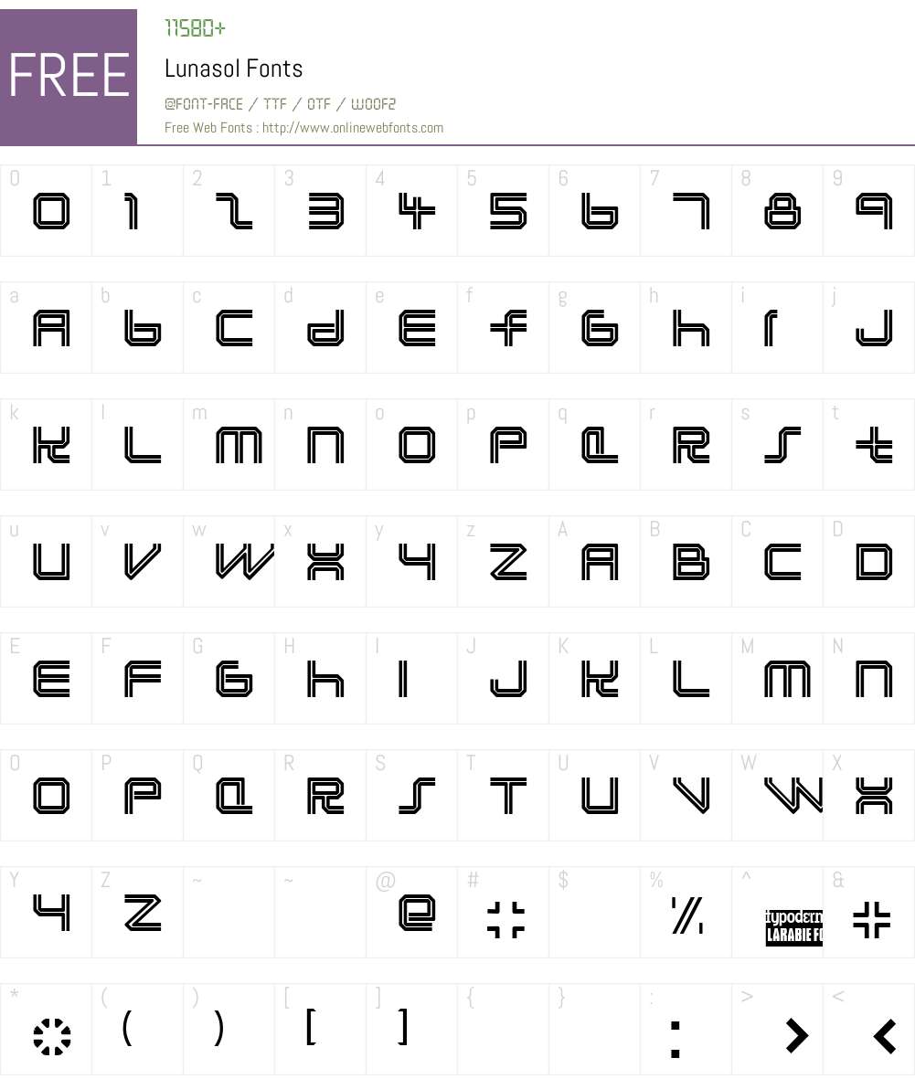 Lunasol Font Screenshots