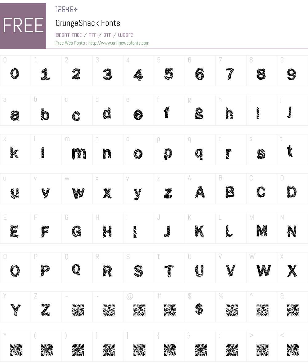 GrungeShack Font Screenshots