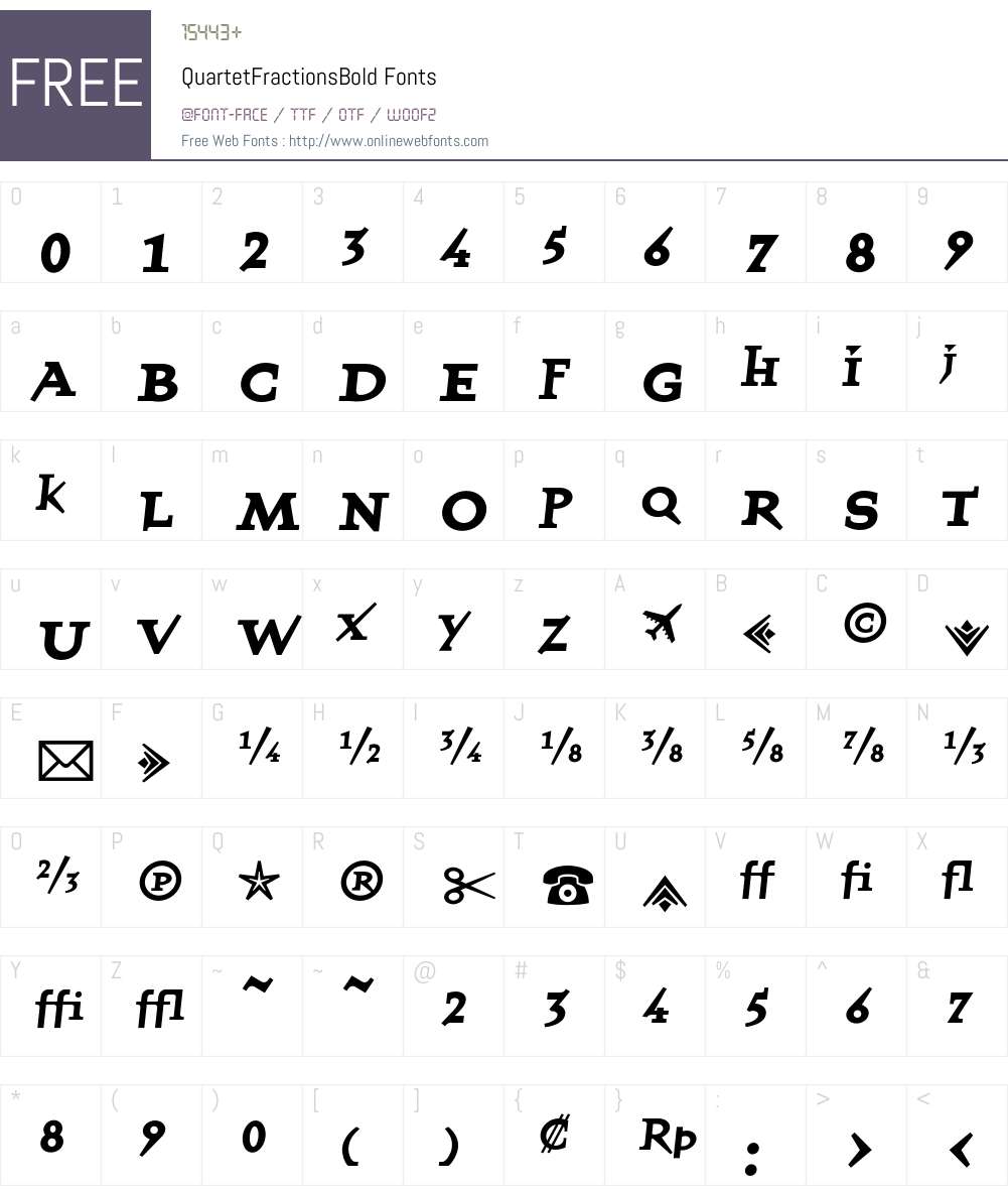 QuartetFractionsBold Font Screenshots