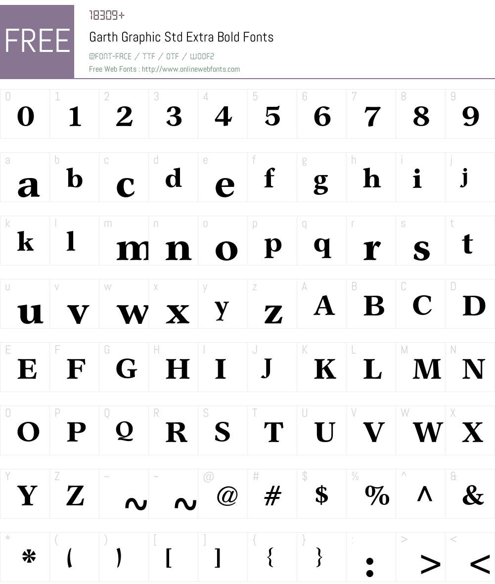 Garth Graphic Std Font Screenshots