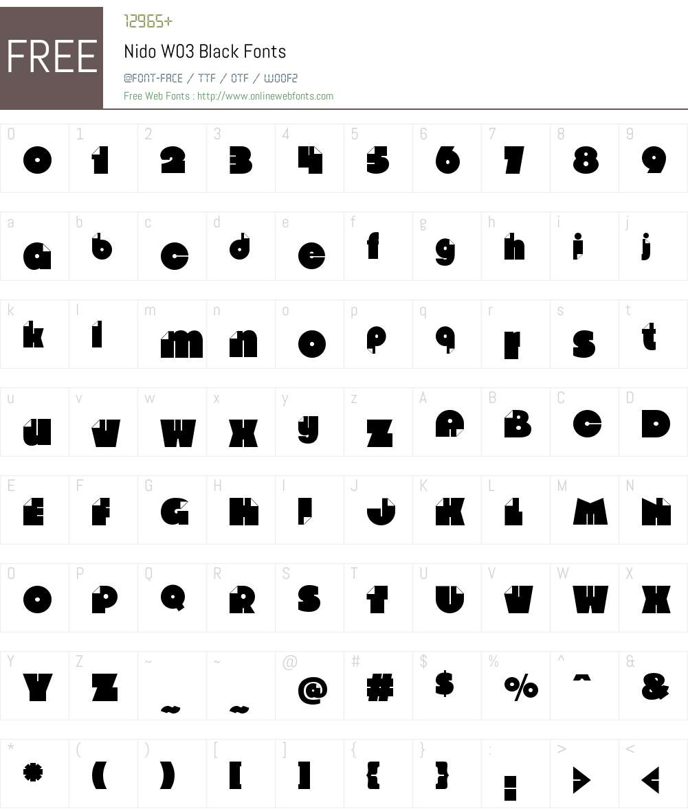 Nido Font Screenshots