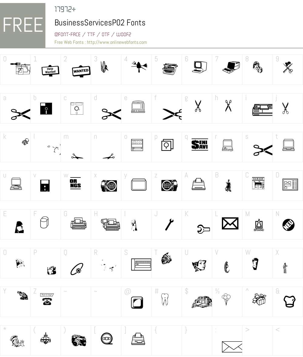BusinessServices Font Screenshots