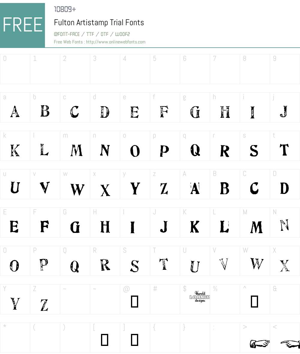 Fulton Artistamp Font Screenshots