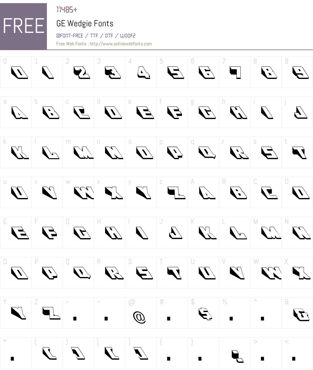 GE Wedgie Font Screenshots