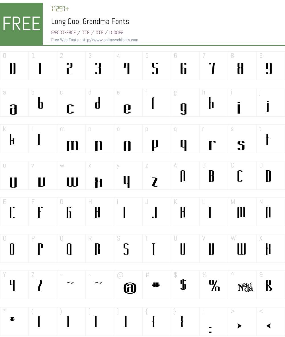 Long Cool Grandma Font Screenshots