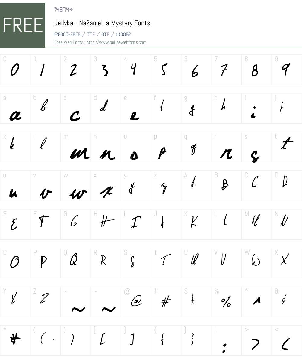 Jellyka - Nathaniel, a Mystery Font Screenshots