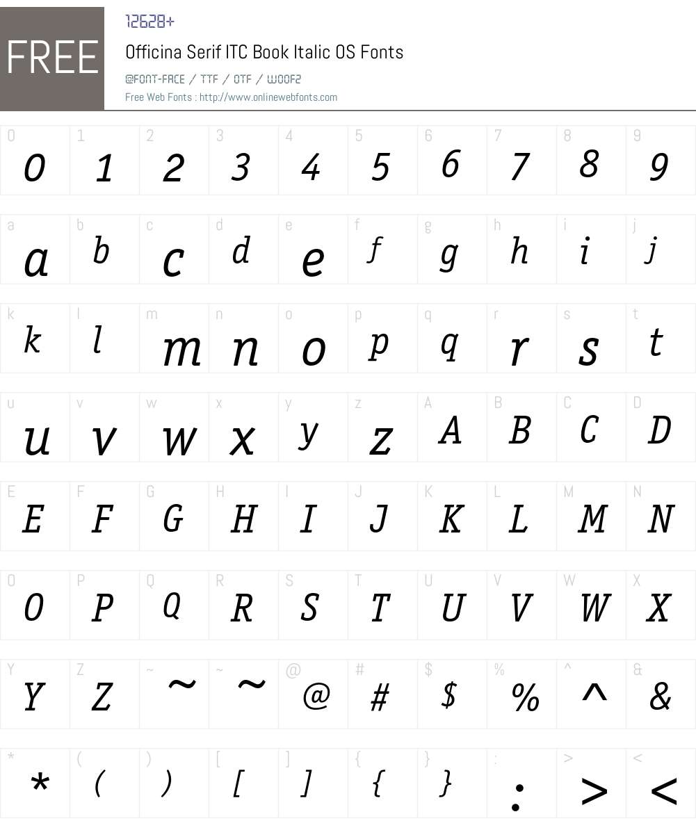 Officina Serif ITC Font Screenshots