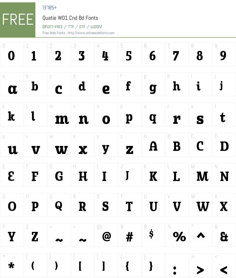 QuatieW01-CndBd Font Screenshots
